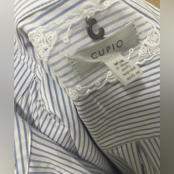 Cupio striped button up blouse cotton blend - Picture 6 of 7